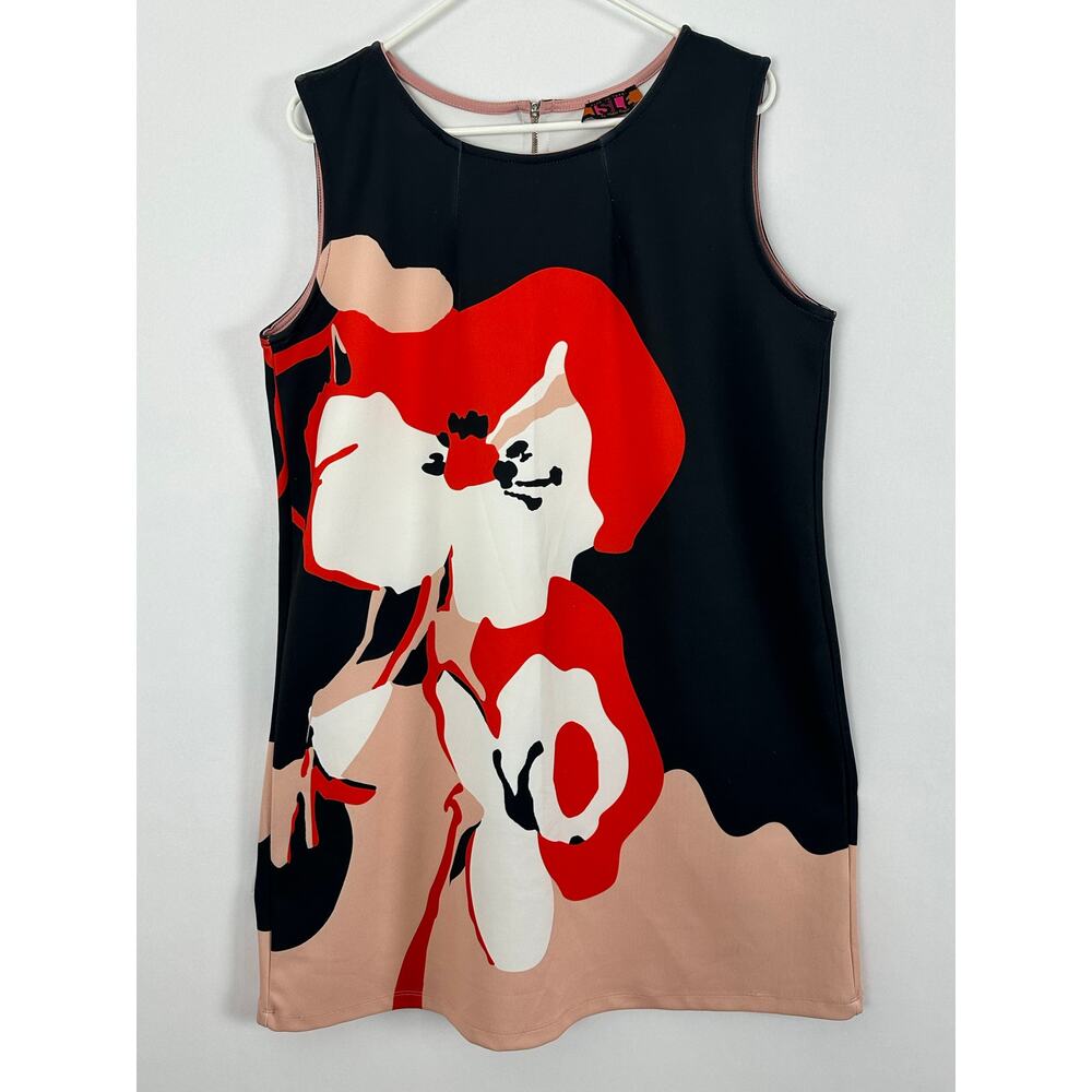 Isle by Melis Kozan Size XL Floral Art to Wear Modern Midi Scuba Mini Dress